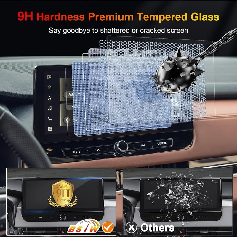 BSTW for 2025 Mitsubishi Outlander Screen Protector for 2025 2026 Outlander ES/SE/SEL/Trail Edition/Platinum Edition 12.3" Display 2025 Outlander Accessories Tempered Glass Film (Outlander 12.3-In HD) - Image 5